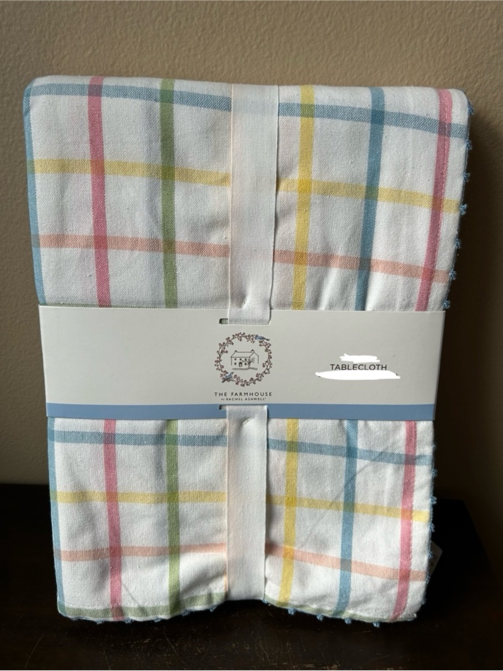 Rachel Ashwell Tablecloth New Easter Plaid Pastel Spring 60”x84” Oblong